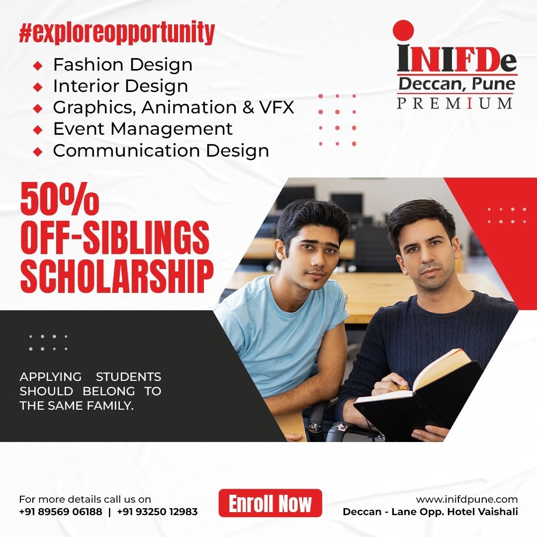 Siblings Scholarship at INIFDe Pune